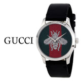 Shop Gucci G Timeless Quartz Green & Red Dial Black Leather Strap Watch For Men - YA1264149 in USA