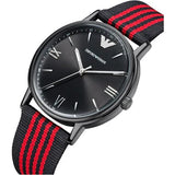 Shop Emporio Armani Kappa Black Dial Two Tone NATO Strap Watch For Men - AR11015 in USA