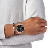Shop Guess Delancy Black Dial Rose Gold Mesh Bracelet Watch for Men - W0871G5 in USA