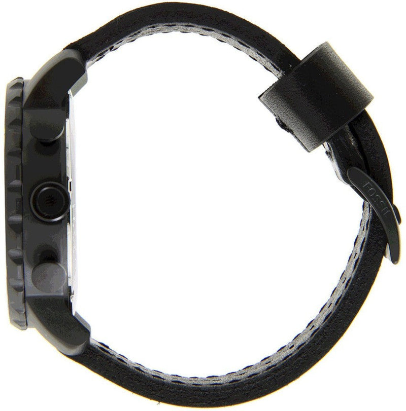 Fossil Nate Chronograph Black Dial Black Leather Strap Watch for Men - JR1354 Buy Now By Fossil