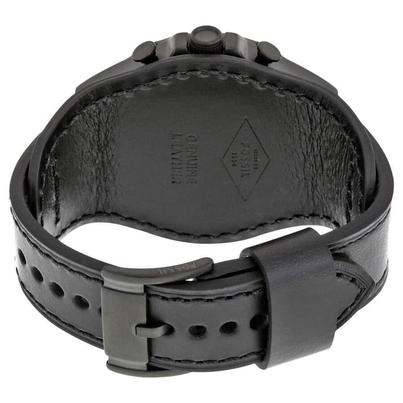 Fossil Nate Chronograph Black Dial Black Leather Strap Watch for Men - JR1510 Buy Now By Fossil