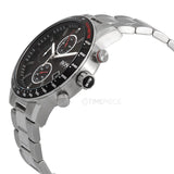 Shop Hugo Boss Rafale Chronograph Black Dial Silver Steel Strap Watch for Men - 1513509 in USA