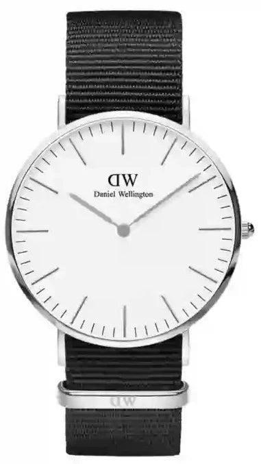 Shop Daniel Wellington Classic Cornwall White Dial Black Nylon Strap Watch For Men - DW00100258 in USA