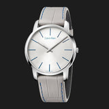 Calvin Klein City Silver Dial Grey Leather Strap Watch for Men - K2G211Q4 Buy Now By Calvin Klein