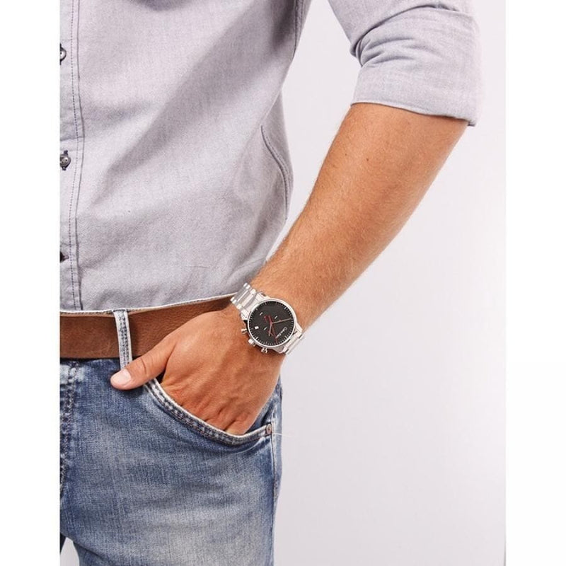 Calvin Klein City Chronograph Black Dial Silver Steel Strap Watch for Men - K2G27141 Buy Now By Calvin Klein