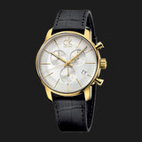 Calvin Klein City Chronograph Silver Dial Black Leather Strap Watch for Men - K2G275C6 Buy Now By Calvin Klein