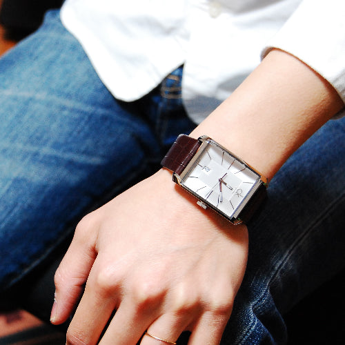 Shop Calvin Klein Window Silver Dial Brown Leather Strap Watch for Men - K2M21126 in USA