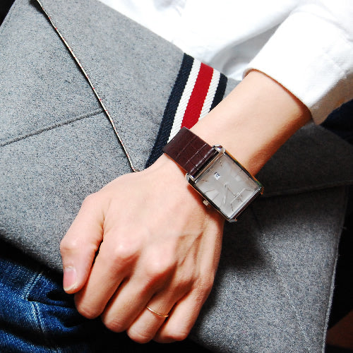 Shop Calvin Klein Window Silver Dial Brown Leather Strap Watch for Men - K2M21126 in USA