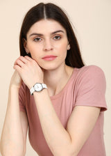 Calvin Klein Skirt White Dial White Leather Strap Watch for Women - K2U231K6 Buy Now By Calvin Klein