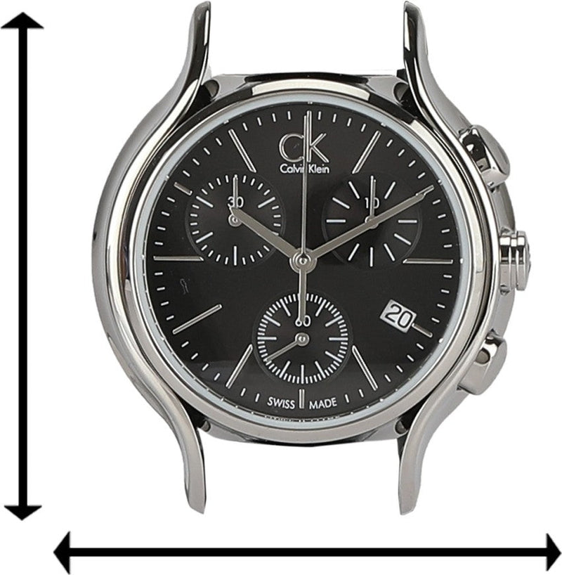 Calvin Klein Skirt Chronograph Black Dial Black Leather Strap Watch for Men - K2U291C1 Buy Now By Calvin Klein
