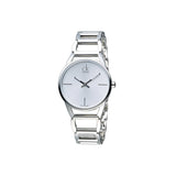 Calvin Klein Stately White Dial Silver Steel Strap Watch for Women - K3G23126