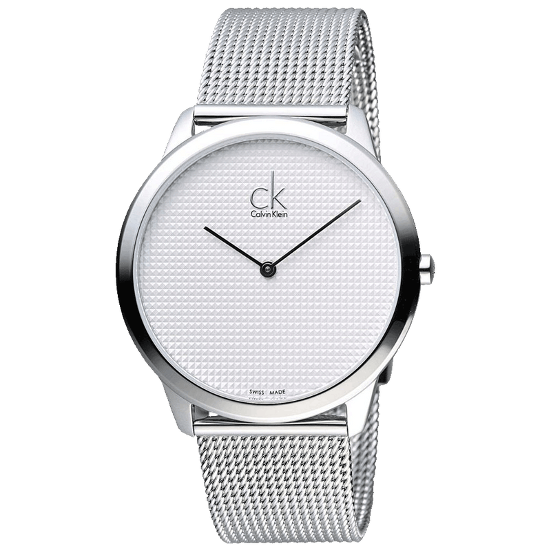 Calvin Klein Minimal White Dial Silver Mesh Bracelet Watch for Men - K3M2112Y Buy Now By Calvin Klein