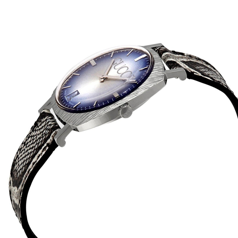 Gucci Grip Vintage Blue Dial Snakeskin Brown Leather Strap Watch for Women - YA152401 Buy Now By Gucci