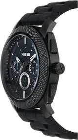 Fossil Machine Chronograph Black Dial Black Silicone Strap Watch for Men - FS4487 Buy Now By Fossil