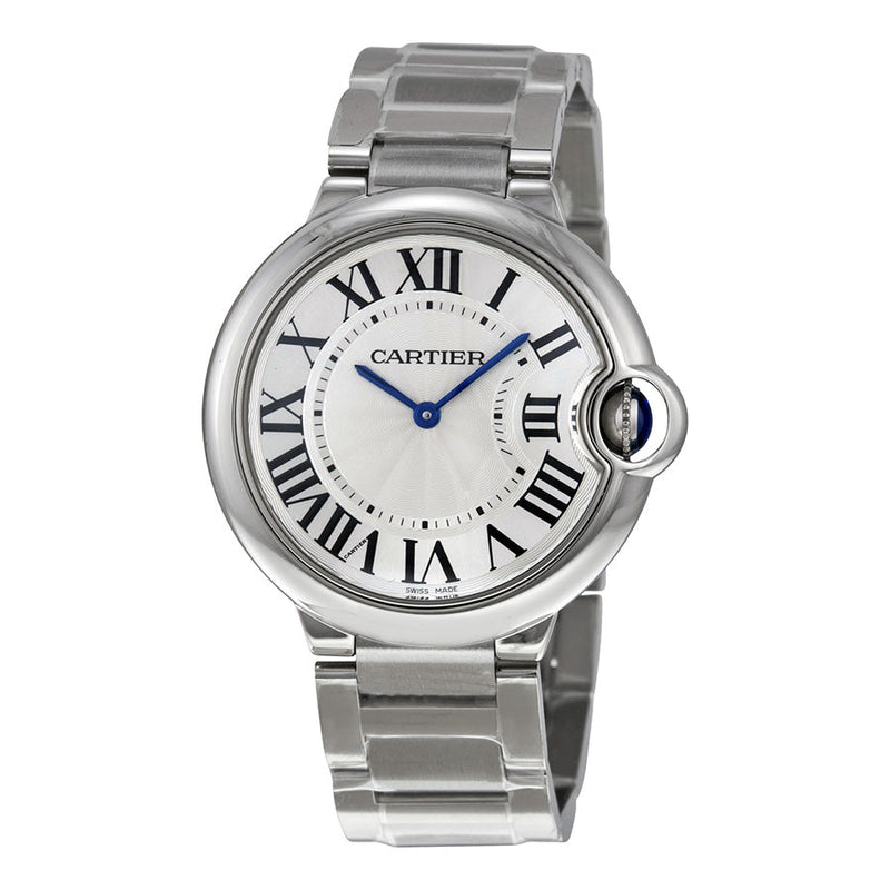 Shop Cartier Ballon Bleu De Cartier Silver Dial Silver Steel Strap Watch for Women - W69011Z4 in USA