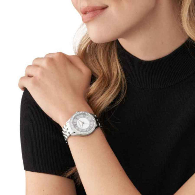 Michael Kors Harlowe Three-Hand Quartz Silver Dial Silver Steel Strap Watch For Women - MK4708 Buy Now By Michael Kors