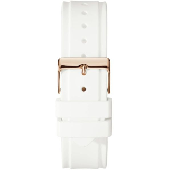 Guess Starlight Diamonds White Dial White Rubber Strap Watch for Women - W0846L5 Buy Now By Guess