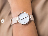 Shop Emporio Armani Arianna Mother of Pearl Dial Pink Leather Strap Watch For Women - AR11199 in USA