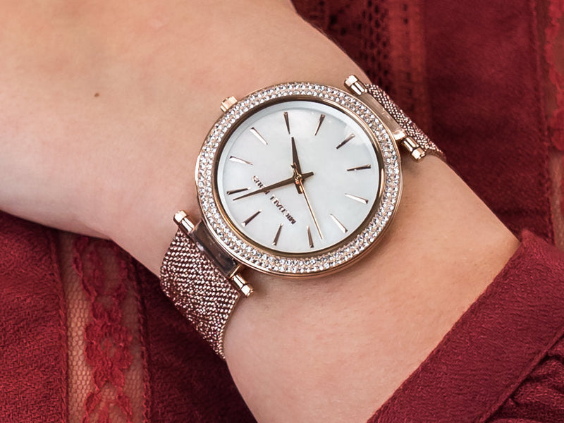 Michael Kors Darci Quartz Mother of Pearl White Dial Rose Gold Mesh Bracelet Watch For Women - MK4519 Buy Now By Michael Kors