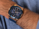 Guess Genesis Quartz Blue Dial Blue Silicone Strap Watch For Men - W1254G3 Buy Now By Guess
