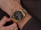 Michael Kors Lexington Chronograph Black Dial Gold Steel Strap Watch for Men - MK8286 Buy Now By Michael Kors