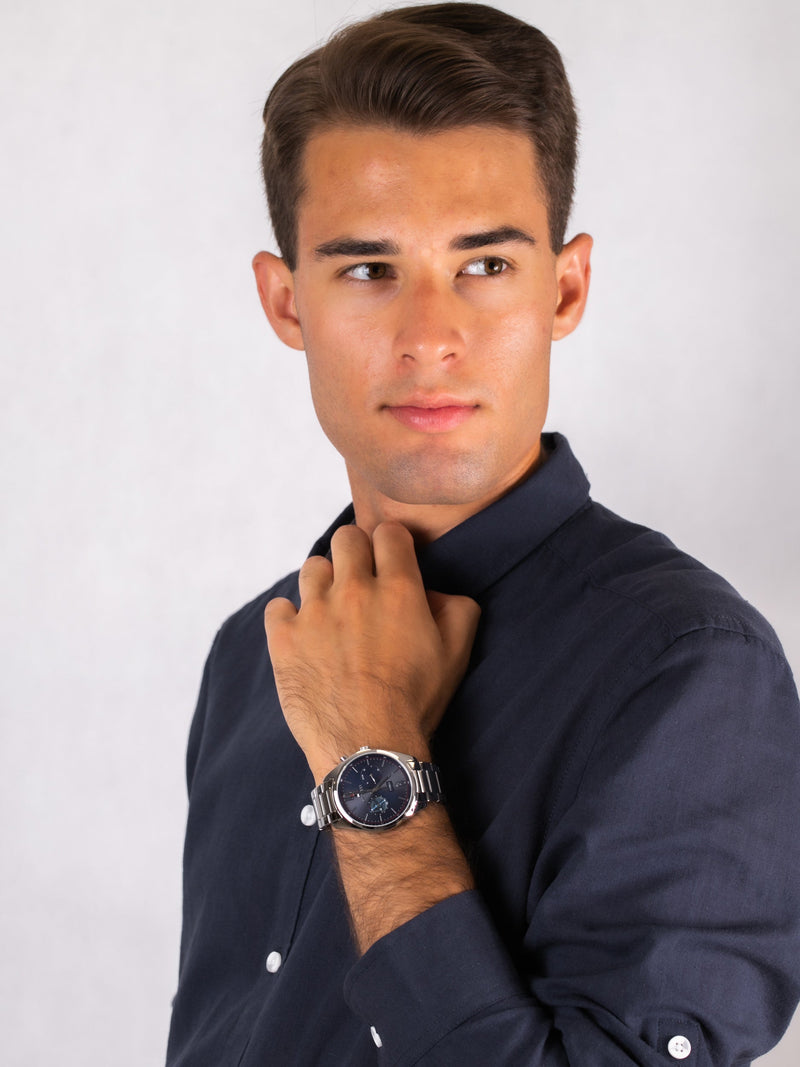 Tommy Hilfiger Deacan Blue Dial Silver Steel Strap Watch for Men - 1791551 Buy Now By Tommy Hilfiger