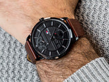 Tommy Hilfiger Hunter Black Dial Brown Leather Strap Watch for Men - 1791604 Buy Now By Tommy Hilfiger
