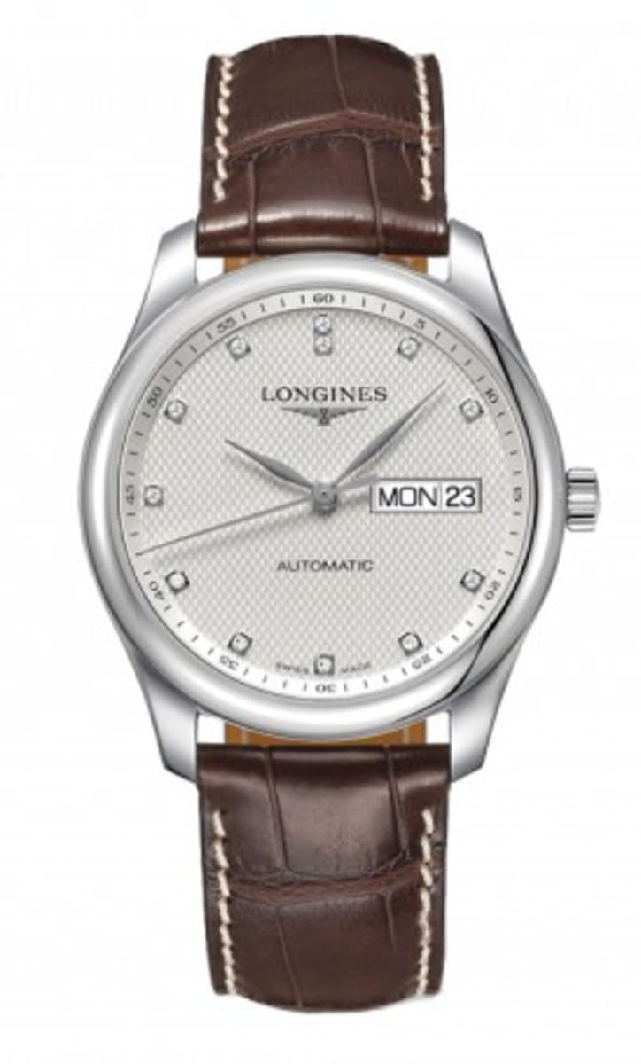 Longines Master Collection Automatic 38.5mm Silver Diamond Dial Brown Leather Strap Watch for Men - L2.755.4.77.3 Buy Now By Longines