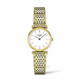 Shop Longines La Grande Classique White Dial Two Tone Mesh Bracelet Watch for Women - L4.209.2.12.7 in USA