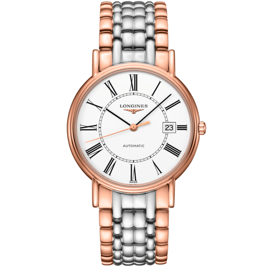 Longines Presence 38.5mm Automatic White Dial Two Tone Steel Strap Watch for Men - L4.921.1.11.7 Buy Now By Longines
