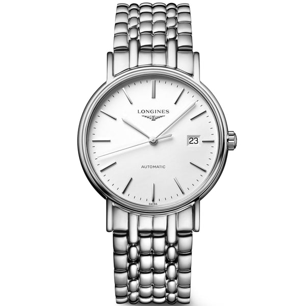 Longines Presence Automatic White Dial Silver Steel Strap Watch for Men - L4.921.4.12.6 Buy Now By Longines