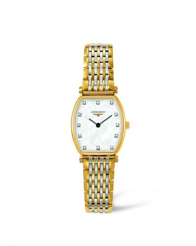 Shop Longines La Grande Classique White Dial Two Tone Mesh Bracelet Watch for Women - L4.205.2.87.7 in USA