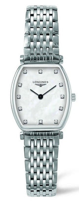 Shop Longines La Grande Classique de Longines Tonneau White Dial Silver Steel Strap Watch for Women - L4.205.4.87.6 in USA