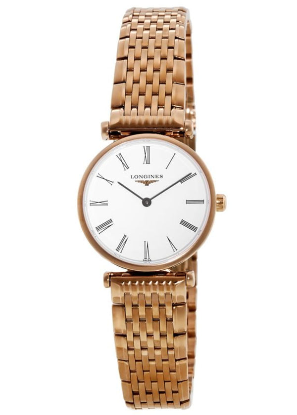 Shop Longines La Grande Classique White Dial Rose Gold Mesh Bracelet Watch for Women - L4.209.1.91.8 in USA
