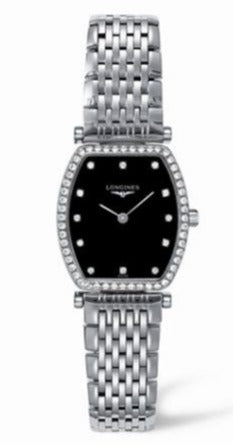 Shop Longines La Grande Classique de Longines Black Dial Silver Mesh Bracelet Watch for Women - L4.288.0.58.6 in USA