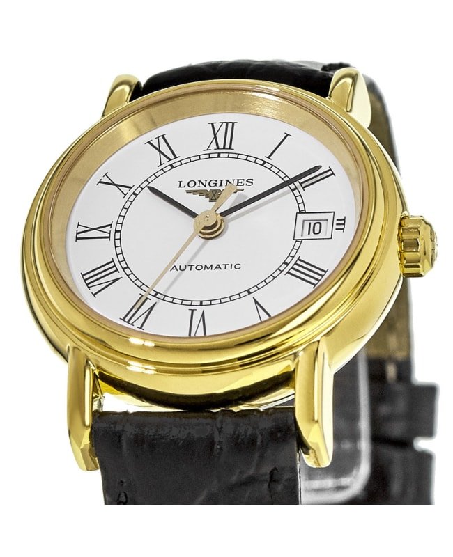 Shop Longines Presence Automatic White Dial Black Watch for Women - L4.321.2.11.2 in USA