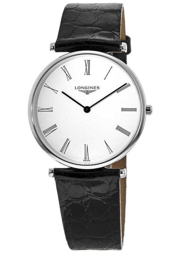 Shop Longines La Grande Classique De Longines White Dial Black Leather Strap Watch for Women - L4.755.4.11.2 in USA