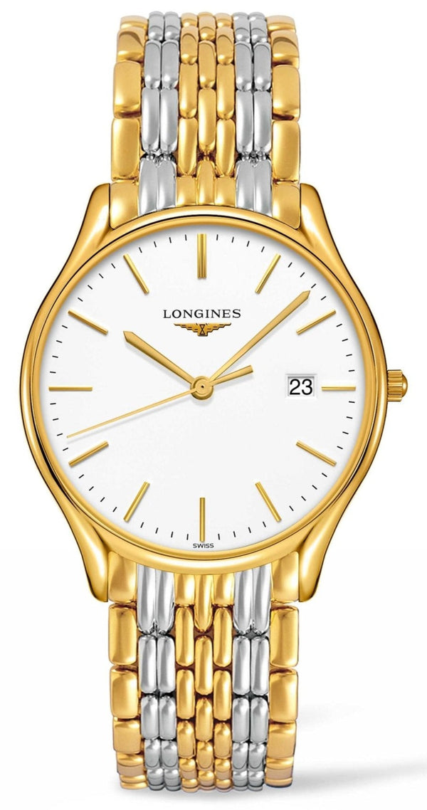 Shop Longines Lyre Quartz White Dial Gold Stainless Steel Watch for Women - L4.859.2.12.7 in USA