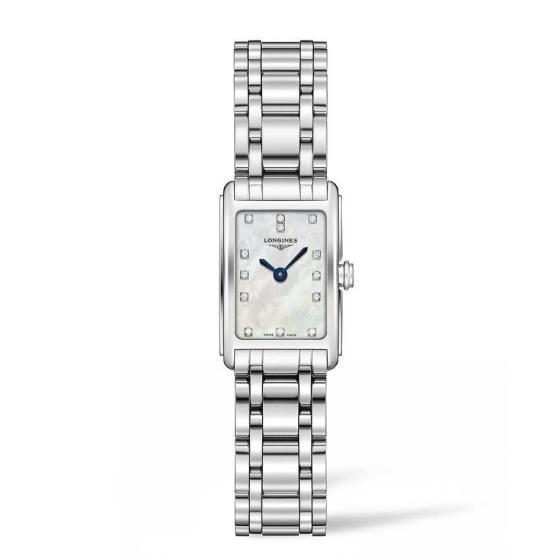Shop Longines Dolcevita Diamonds Mother of Pearl Dial Silver Steel Strap Watch for Women - L5.258.4.87.6 in USA