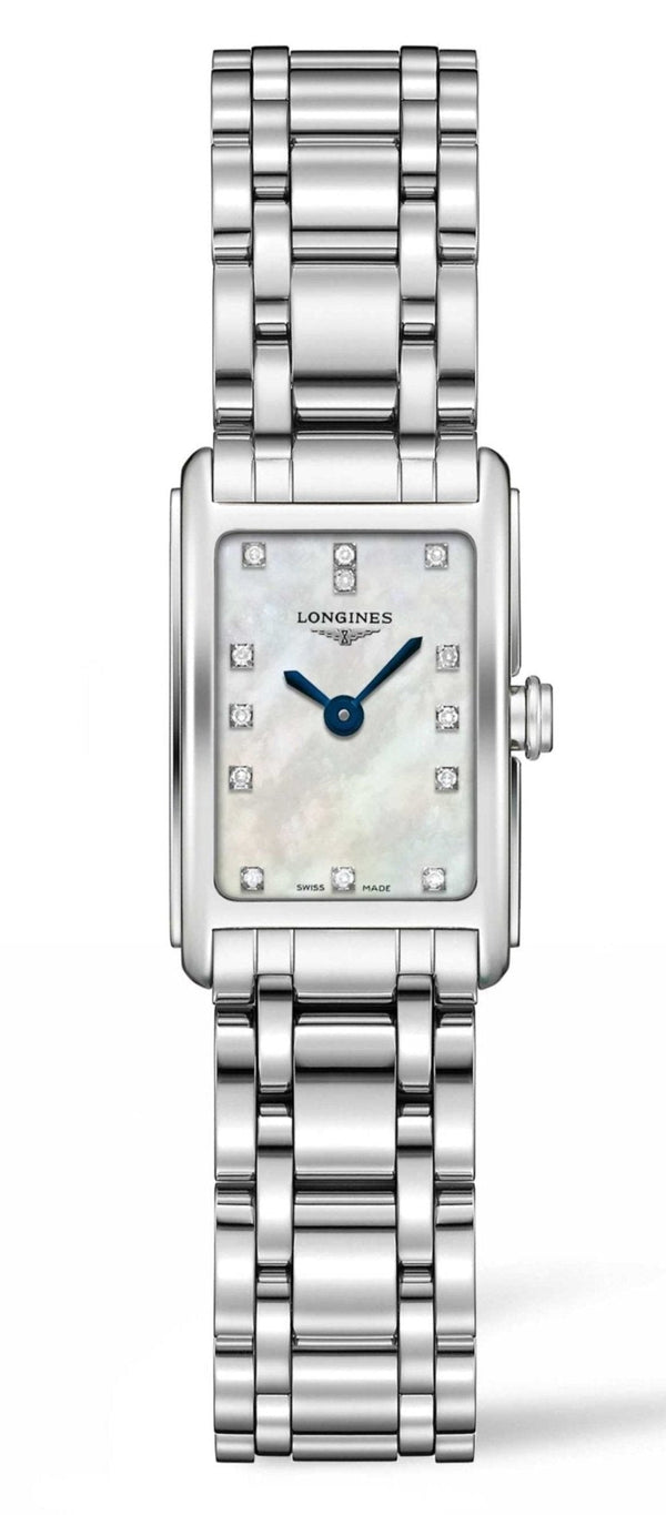Shop Longines Dolcevita Diamonds Mother of Pearl Dial Silver Steel Strap Watch for Women - L5.258.4.87.6 in USA