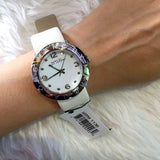 Marc Jacobs Amy White Dial White Leather Strap Watch for Women - MBM1136 Buy Now By Marc Jacobs