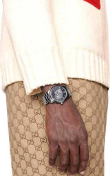 Gucci G Timeless Diamonds Black Dial Silver Steel Strap Watch For Women - YA1264125 Buy Now By Gucci