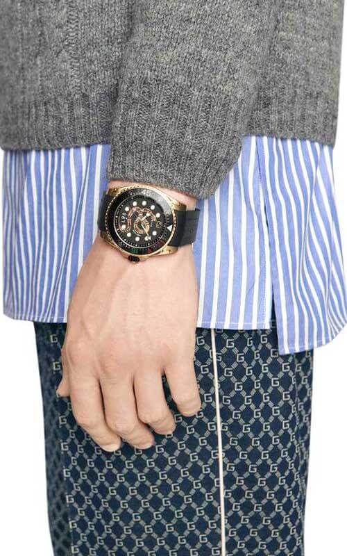 Shop Gucci Dive Quartz Black Dial Black Rubber Strap Watch For Men - YA136219 in USA