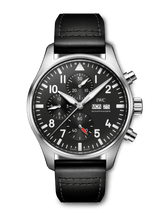 IWC Pilot's Watch Chronograph Black Dial Black Leather Strap Watch for Men - IW377709 Buy Now By IWC