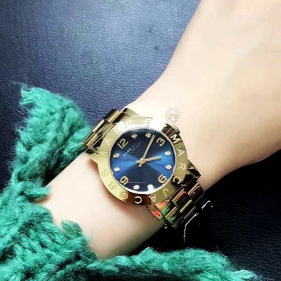 Marc Jacobs Amy Green Dial Gold Steel Strap Watch for Women - MBM8619 Buy Now By Marc Jacobs
