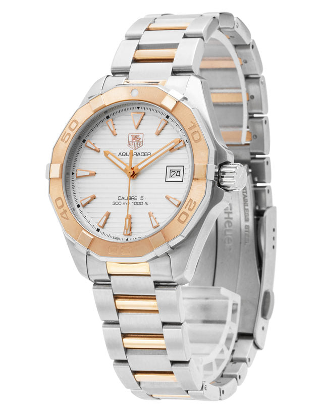 Tag Heuer Aquaracer Calibre 5 Automatic White Dial Two Tone Steel Strap Watch for Men - WAY2150.BD0911 Buy Now By Tag Heuer