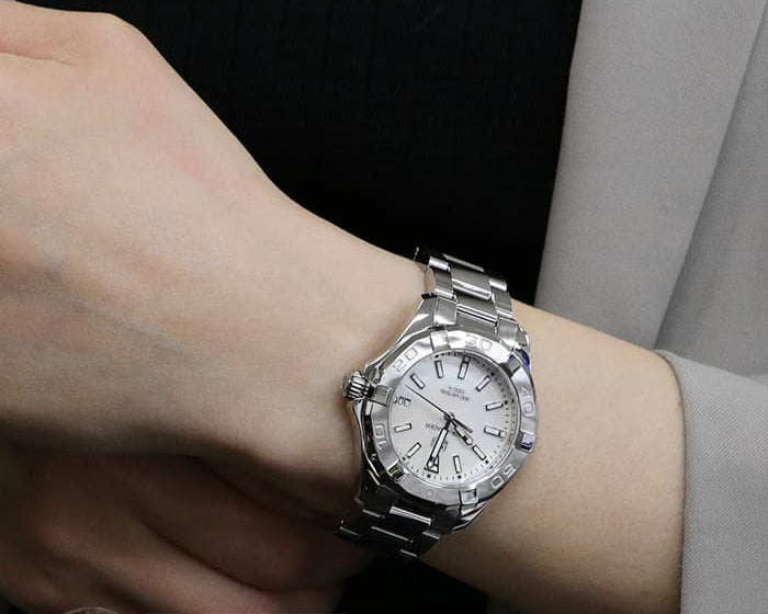 Shop Tag Heuer Aquaracer Mother of Pearl Dial Silver Steel Strap Watch for Women - WBD131A.BA0748 in USA