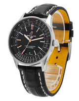 Shop Breitling Automatic 41mm Black Dial Black Leather Strap Watch for Men - A17326241B1P1 in USA