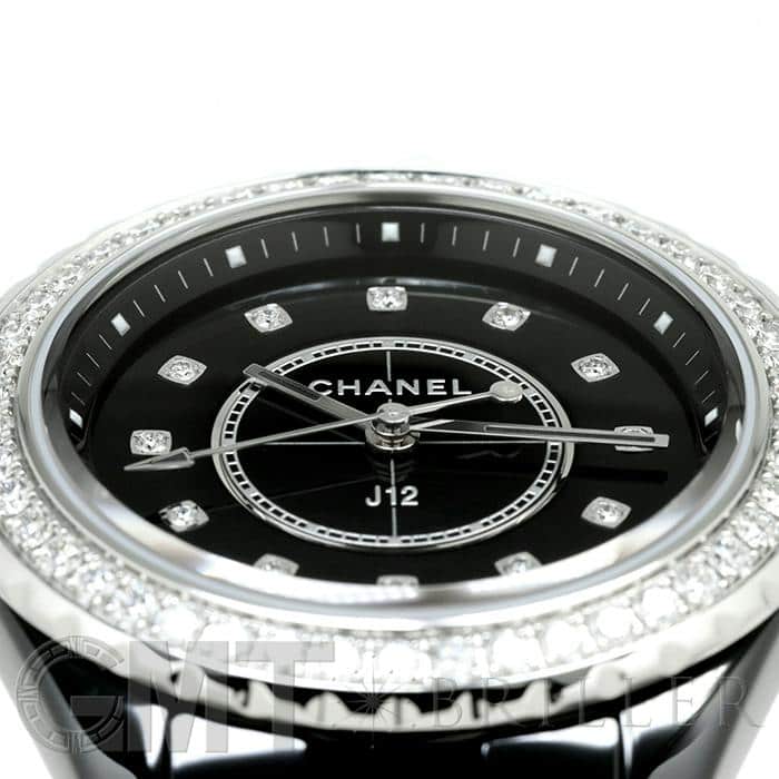 Chanel J12 Quartz Diamond Black Dial Black Steel Strap Watch for Women - J12 H6419