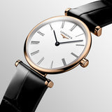 Shop Longines La Grande Classique De Longines White Dial Black Leather Strap Watch for Women - L4.755.1.91.2 in USA